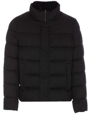 Herno Faux Fur And Arendelle Bomber - Black