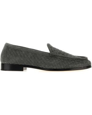Bottega Veneta Suede Silenzio Loafers - Gray