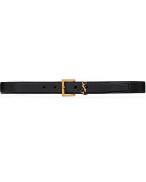 Saint Laurent Cassandre Vadim Reversible Belt - White