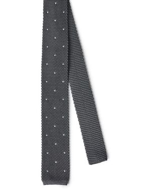 Brunello Cucinelli Silk Knit Tie - Gray