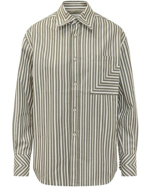 Victoria Beckham Camicia A Righe Con Taschino - Gray