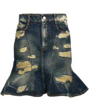 Marc Jacobs 'The Rip And Repair Straight Jean' Skirt - Blue