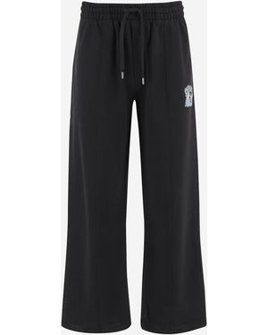 CASABLANCA Cotton Pants With Logo - Black