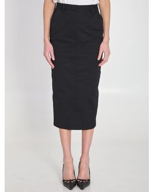 THE LATEST Cotton Gabardine Skirt - Black