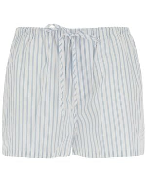 DUNST Shorts 'Pajama' With Stripes - White
