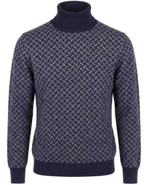 Drumohr 'Biscottino' Turtle Neck - Blue