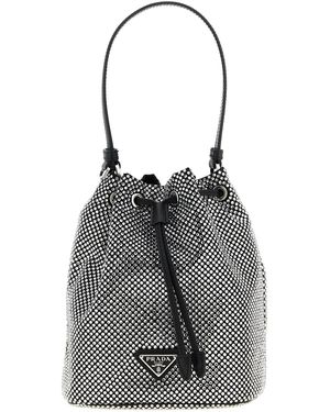 Prada 'Crystal' Bucket Bag - Gray