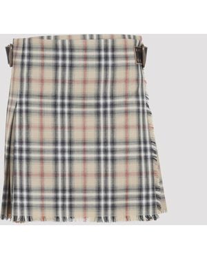 Burberry 100% Wool Mini Skirt - Multicolor