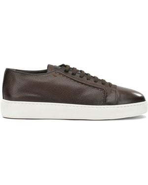 Santoni Low-Top Leather Sneakers - Brown
