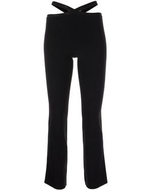 Alexander Wang High Waist Cross Leggings With Logo - Black