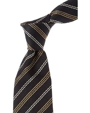 Brunello Cucinelli Striped Woven Tie - Black