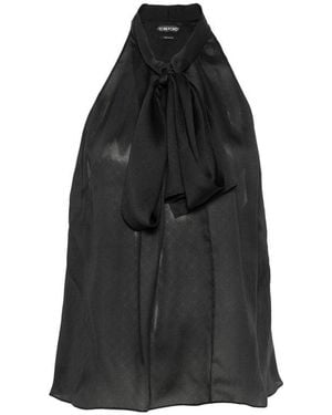Tom Ford Top Halterneck Silk - Black