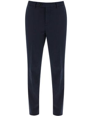 Brunello Cucinelli Italian Fit Pants In American Pima Cotton - Blue
