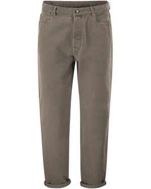 Brunello Cucinelli Five-Pocket Cotton Jeans With A Contemporary Silhouette - Gray