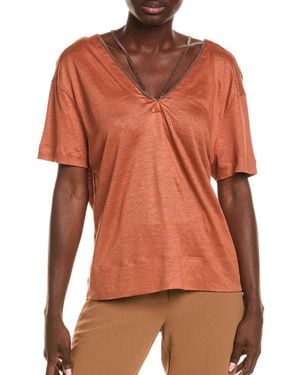 Brunello Cucinelli Rust Silk Blend Shirt - Orange