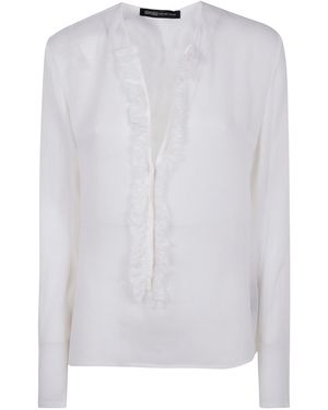 Ibrigu Silk Shirt With Ruffles - White