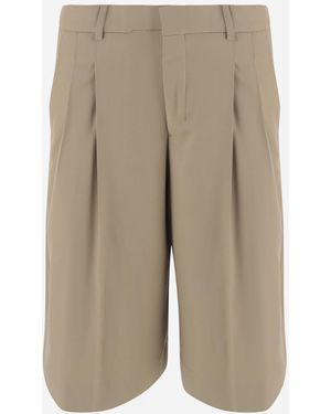 Ami Paris Wool Short Pants - Natural