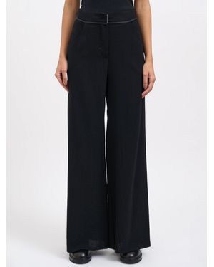 Alessandra Marchi Wide Pants With Belt - Black