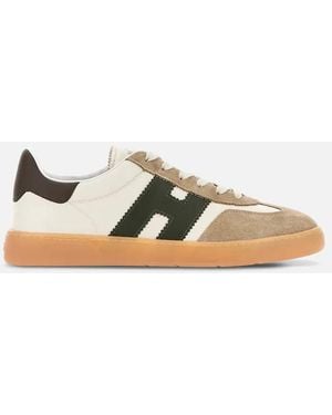 Hogan Calf Suede Calf Leather Flat Shoes - Natural