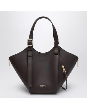 Loewe Hammock Flip Dark Chestnut Bag - Black