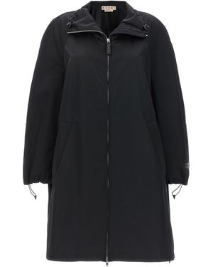 Marni Satin Parka Casual Jackets And Parka - Black
