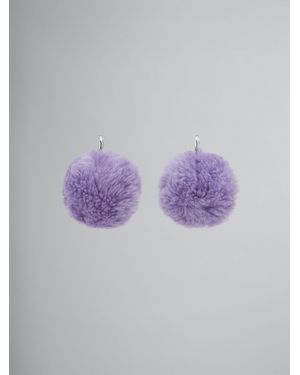 Marni Pink Fibers Earrings - Purple
