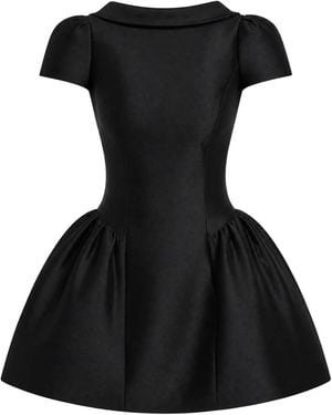 Self-Portrait Mini Taffeta Dress - Black