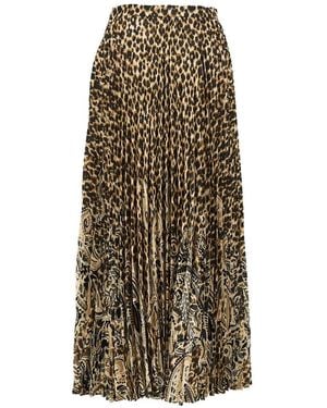 Etro Aniamlier Printed Long Skirt - Natural