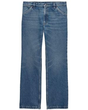 Prada Tight Fit And Regular Waist Washed Denim Jeans - Blue
