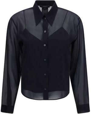Gucci Shirt Stretch Silk Chiffon - Blue