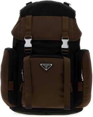Prada Two-Tone Re-Nylon Backpack - Black
