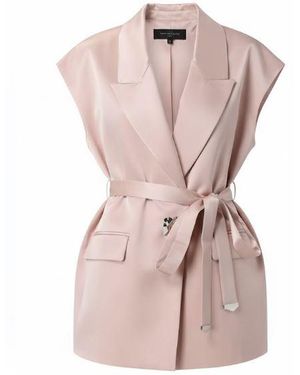 Pinko Belted Satin Gilet - Pink