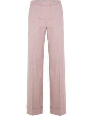 D.exterior Changing Linen Straight Pants - Pink