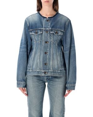 Balenciaga Hourglass Denim Jacket - Blue