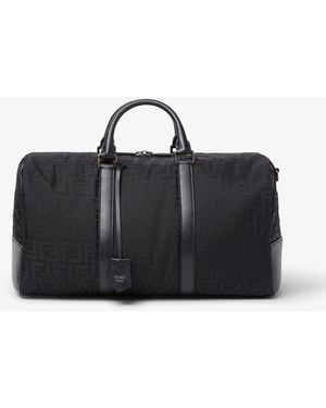 Fendi Ff Nylon Medium Travel Bag - Black