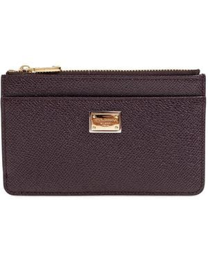 Dolce & Gabbana Dauphine Calfskin Card Holder - Purple