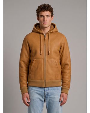 Loewe Hooded Leather Jacket - Blue