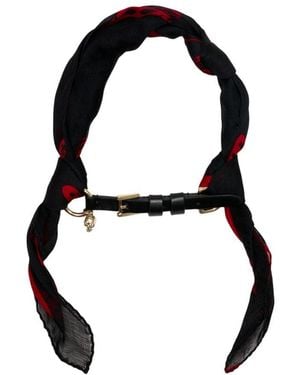 McQueen Skull Ring Wrap Scarf - Black