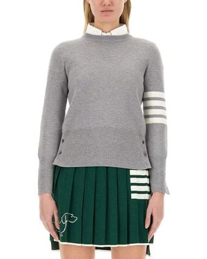 Thom Browne Virgin Wool Sweater - Gray