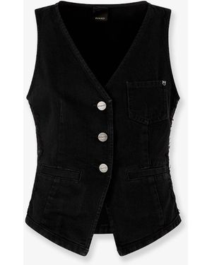 Pinko Gardener Cotton Vest With Laces Profiles - Black