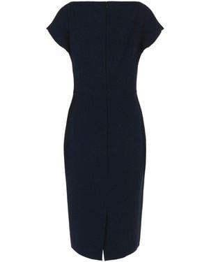 McQueen Twist-Detail Crepe Midi Dress - Blue