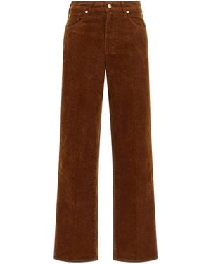 7 For All Mankind 'Stovepipe Straight' Velvet Pants - Brown