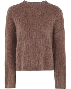 Uma Wang "Fluffy Wool" Crewneck Top - Brown