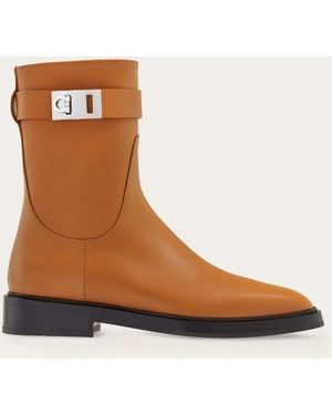 Ferragamo Bootie — Cognac/Caramel - Brown