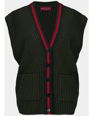 Gucci Sleeveless Cardigan - Black