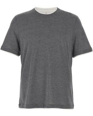 Brunello Cucinelli Layered T-Shirt - Gray