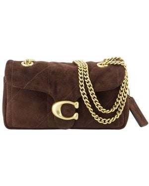 COACH "Tabby 20" Quilted Suede Bag - Brown
