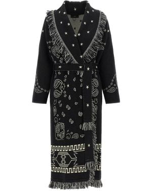 Alanui 'Bandana' Long Coat - Black