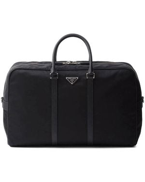 Prada Re-Nylon And Saffiano Leather Duffel Bag - Black
