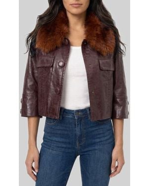 Chloé Short Leather Jacket - Purple